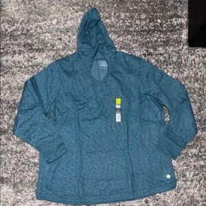 tek gear teal blue hooded pullover size 3X